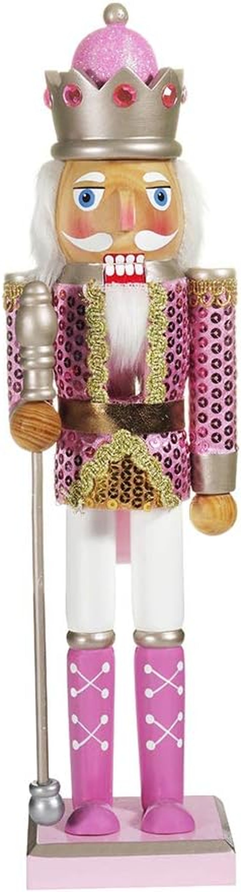 Kurt Adler 15-Inch Pink Nutcracker, Multi