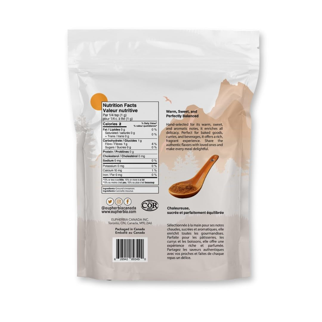 Kerala Mountain Cinnamon Powder, 454 G (16 Oz), True Cinnamon, Hand-Selected Premium Grade, Ideal for Cooking, Baking & Beverages, Kosher Certified, Bulk Refill Bag TLBH