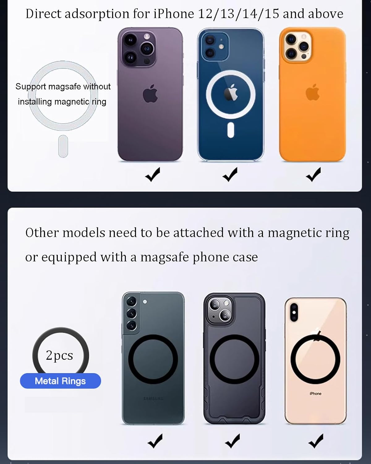 Phone Mount for Tesla Model Y Accessories 2024, No Glue Required, for Magsafe Magnetic Car Dash Phone Holder for Tesla Model 3/Y/S/X/Cybertruck Accessories (For Model 3/Y/S/X/Cybertruck)