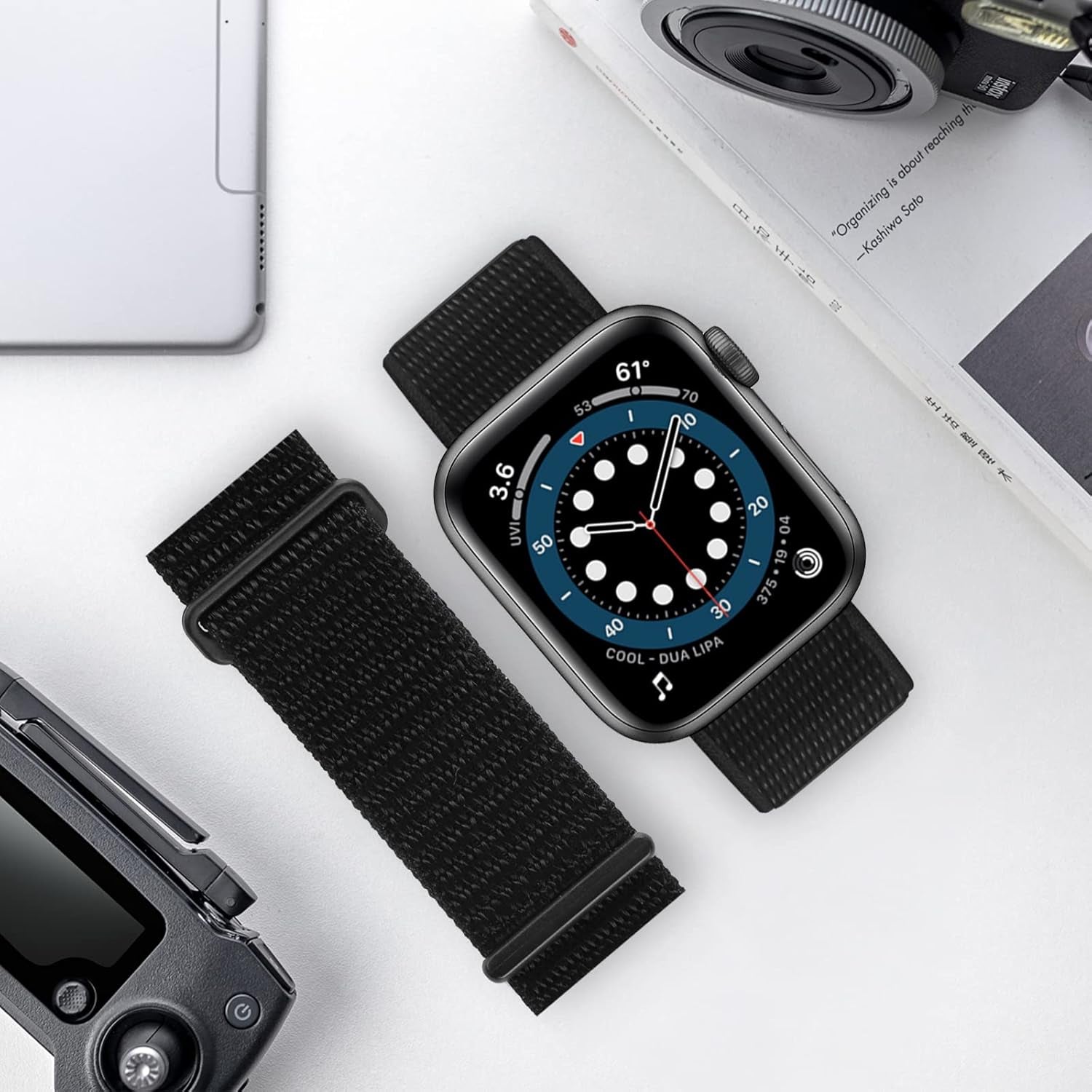 6 Pack Sport Loop Band Compatible with Apple Watch Band 38Mm 40Mm 41Mm 42Mm 44Mm 45Mm 49Mm Iwatch Ultra 2 Series 9 8 7 6 5 SE 4 3 2 1 Ultra Strap Nylon Weave Women Men Stretchy Braided Wristband Breathable
