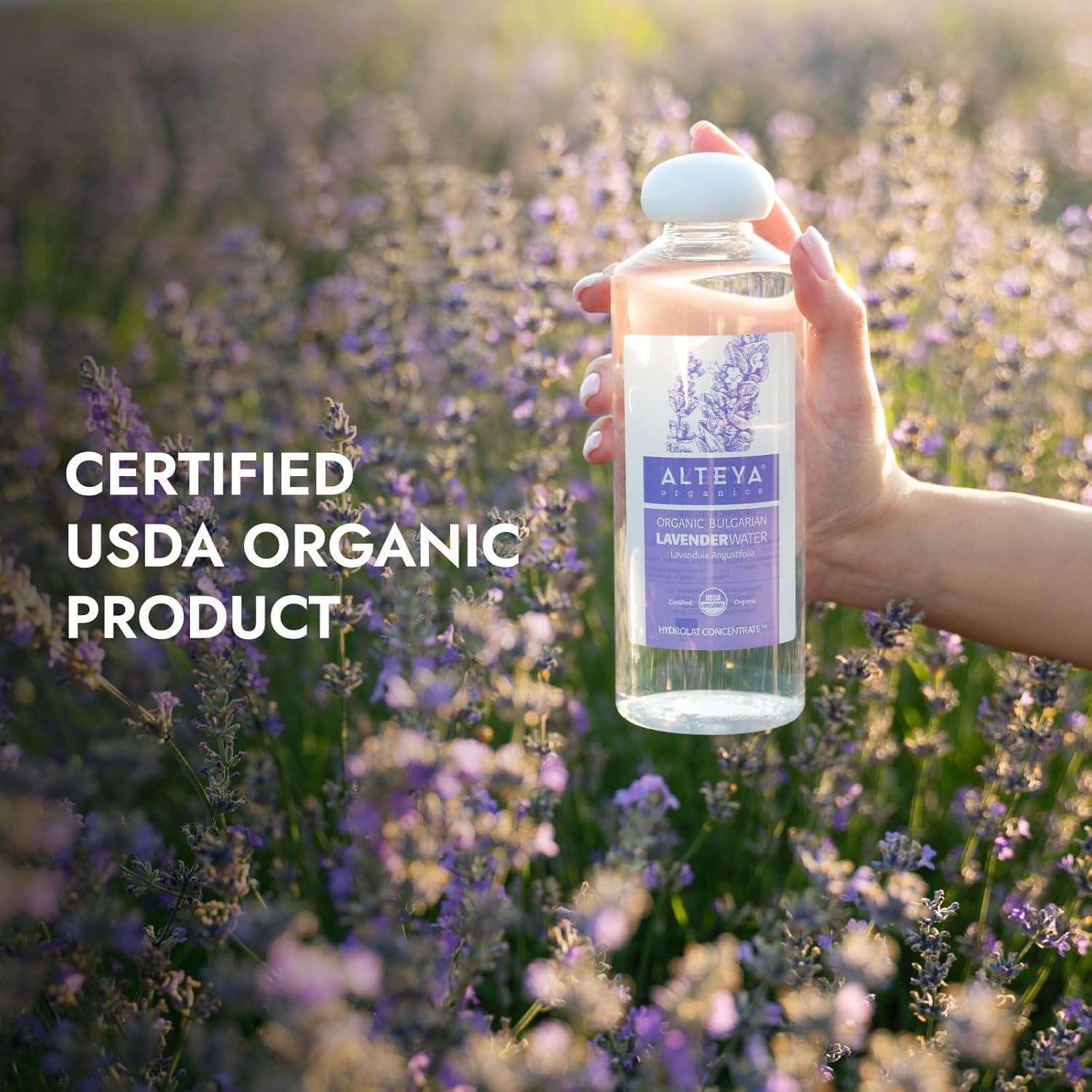 Lavender Water USDA Certified Organic Facial Toner, 17 Fl Oz/500Ml Pure Bulgarian Lavandula Angustifolia Flower Water, Award-Winning Moisturizer Bpa-Free Bottle with Reducer TLBH