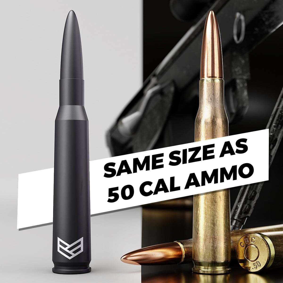 50 Cal Bullet Antenna - Ford F150 F250 F350 Super Duty Raptor Bronco Truck Accessory - RAM 1500 Short Antenna Replacement TRUCK DRIVER