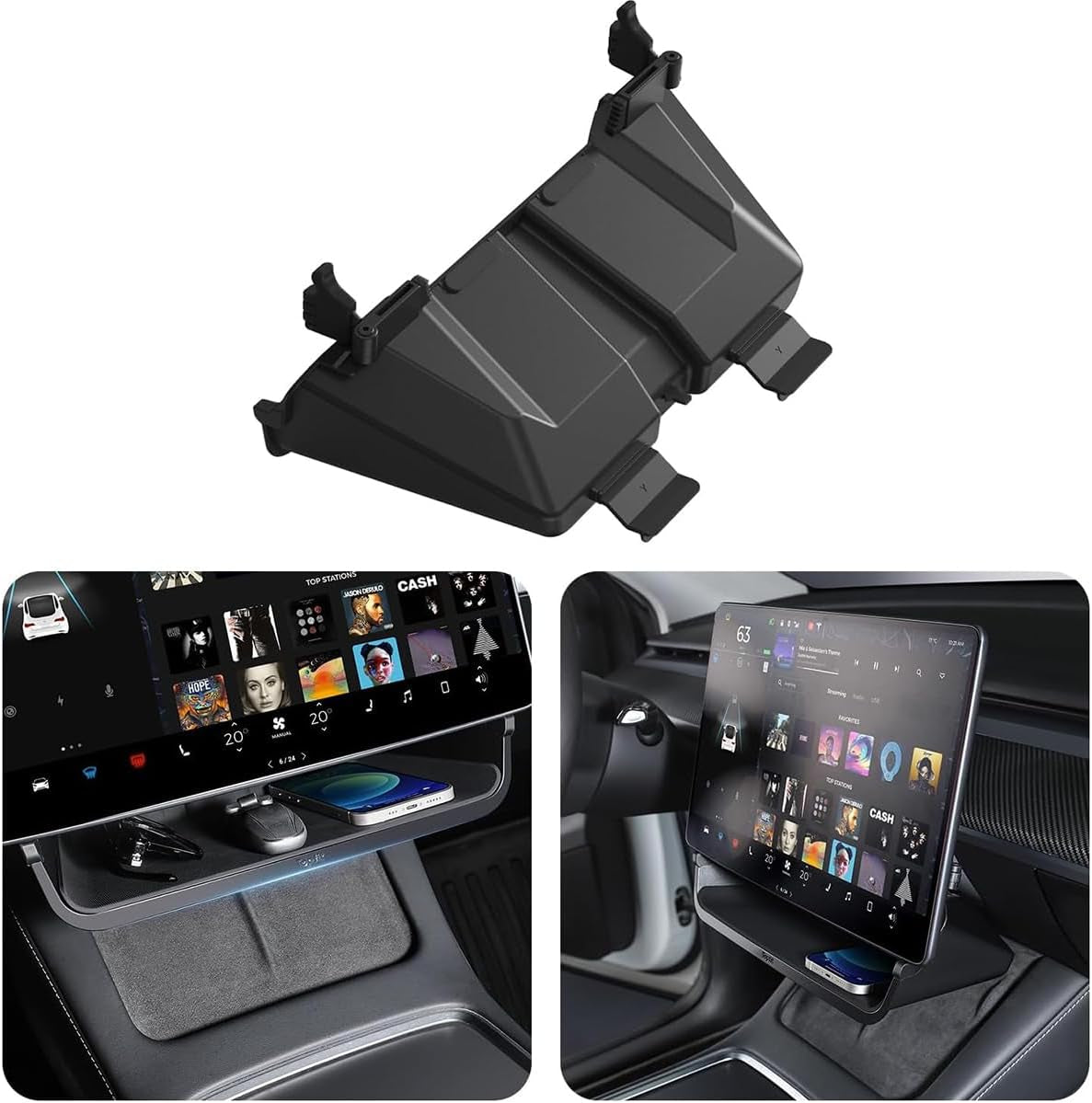 for Tesla Model Y Model 3 Center Console Organizer Tray under Screen Organizer Box for Model Y 3 Accessories 2021 2022 2023 2024