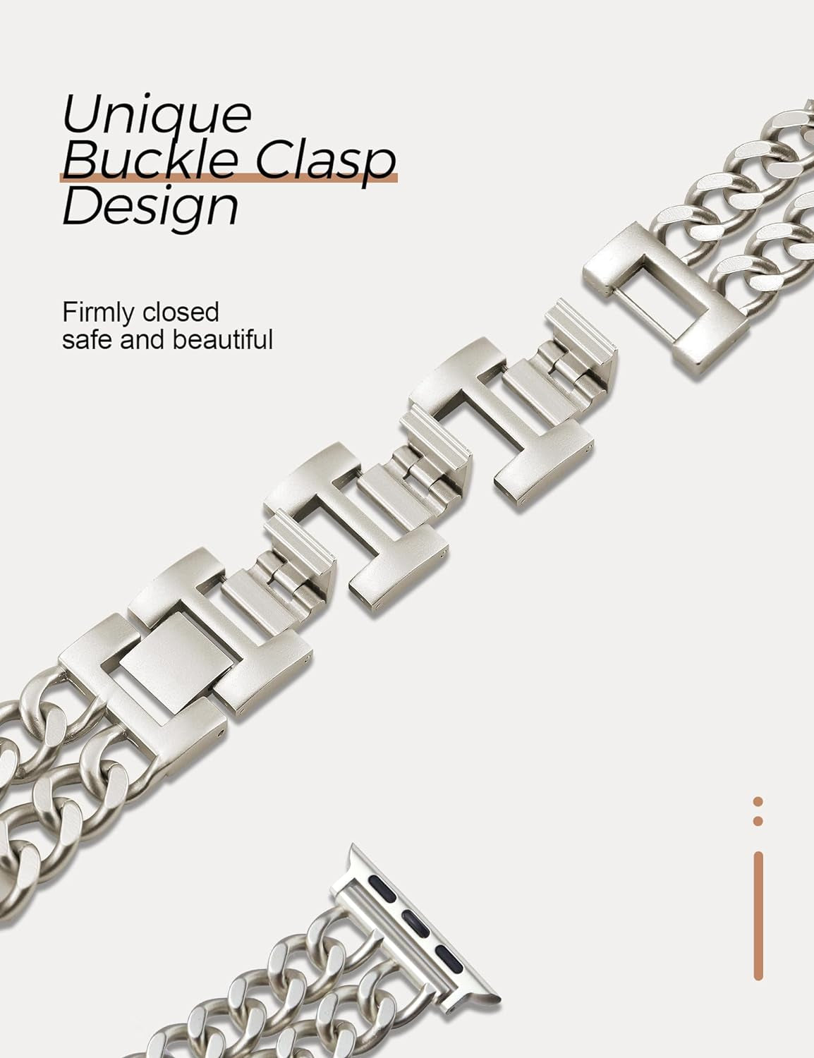 Starlight Watch Bands for Women Compatible with Apple Watch Band 38Mm 40Mm 41Mm Adjustable Metal Band Cowboy Steel Chain Bracelet for Iwatch Series 9/8/7/6/5/4/3/2/1/Se/Ultra (No Case)