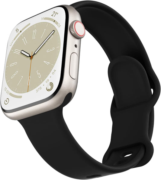 Silicone Band Compatible with Apple Watch Band 38Mm 40Mm 41Mm 42Mm 44Mm 45Mm 49Mm for Women Men Sport Replacement, Soft Rubber Gel Strap for Iwatch Ultra Series 9 8 7 6 5 4 3 2 1 SE, S M L