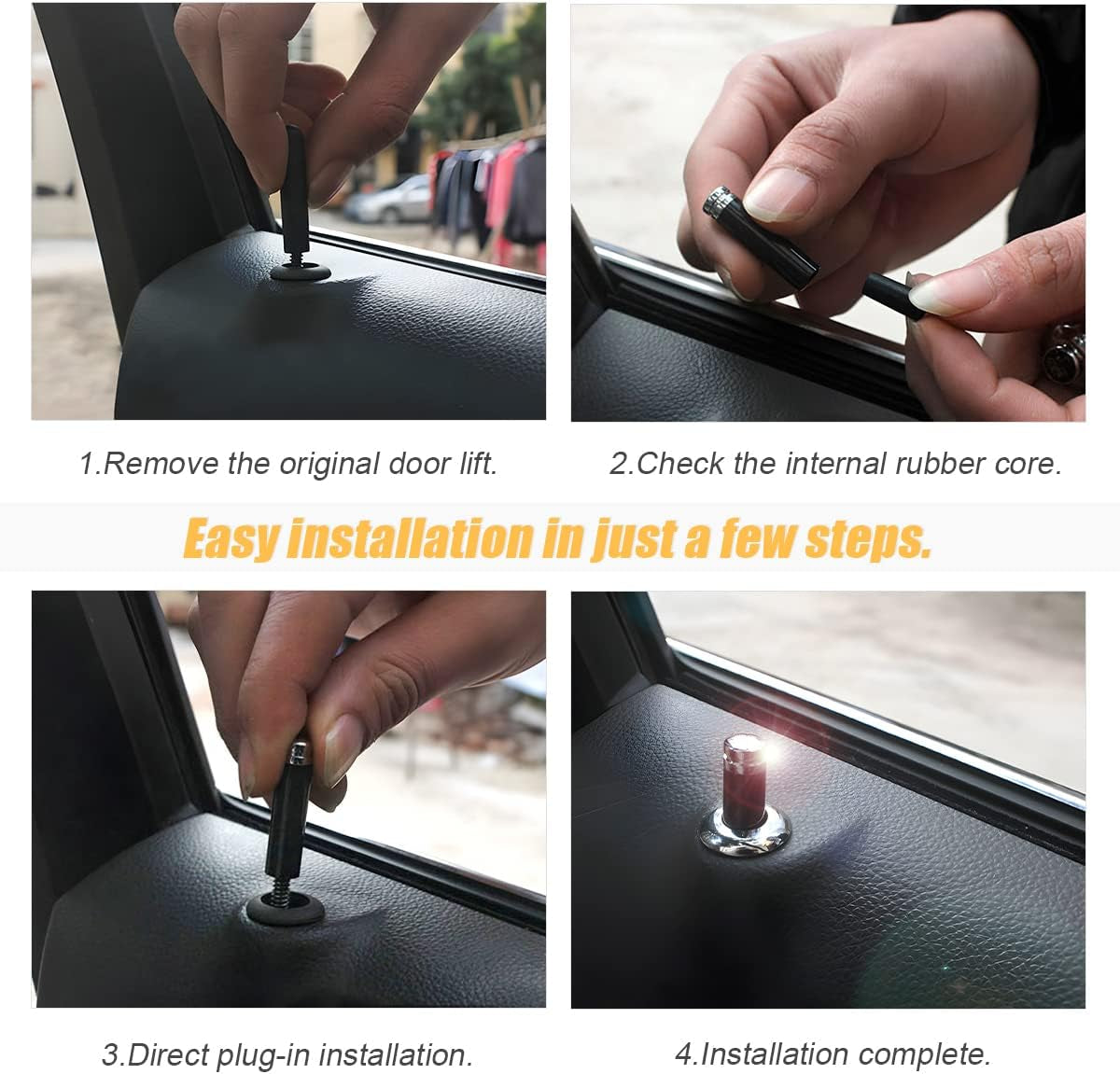 4PCS Car Door Lock Knobs, American Flag Carbon Fiber Door Lock Pin Cover, Decorative Modification Door Lock Bolt Pin Cover, Auto Accessories Universal for SUV, Truck, Van (Style B) TRUCK DRIVER