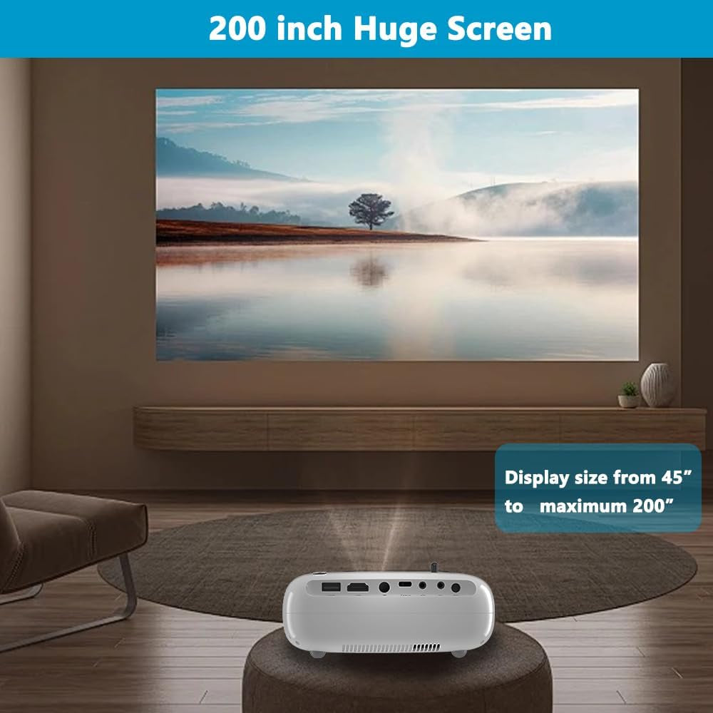 Mini Projector,  HD Projector Powerbanks Powered , 10000 Lumens Portable Projector with Tripod for Outdoor Travel Theater,Compatible with Android/Ios/Windows/Tv Stick/Hdmi/Usb