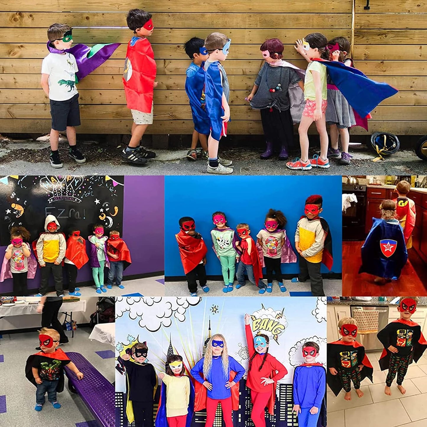 Kids Capes and Masks - Halloween Costume Capes Party Dress up Toys Kids Capes 4-10 Year for Boys Birthday Party Gifts
