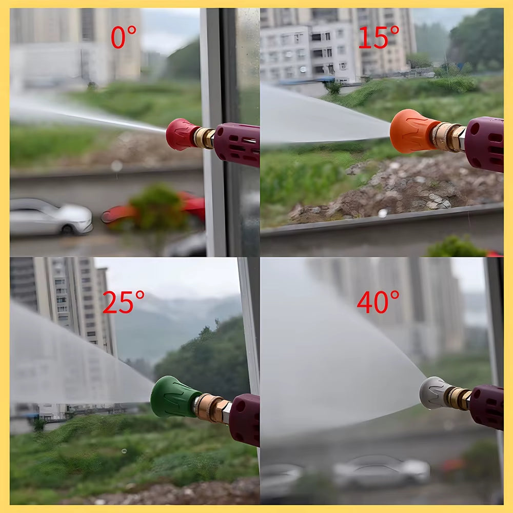 Pressure Washer Water Gun Nozzle Guard Power Washer Nozzle Tips Splash Proof Stainless Steel Nozzle 1/4" Quick Connect