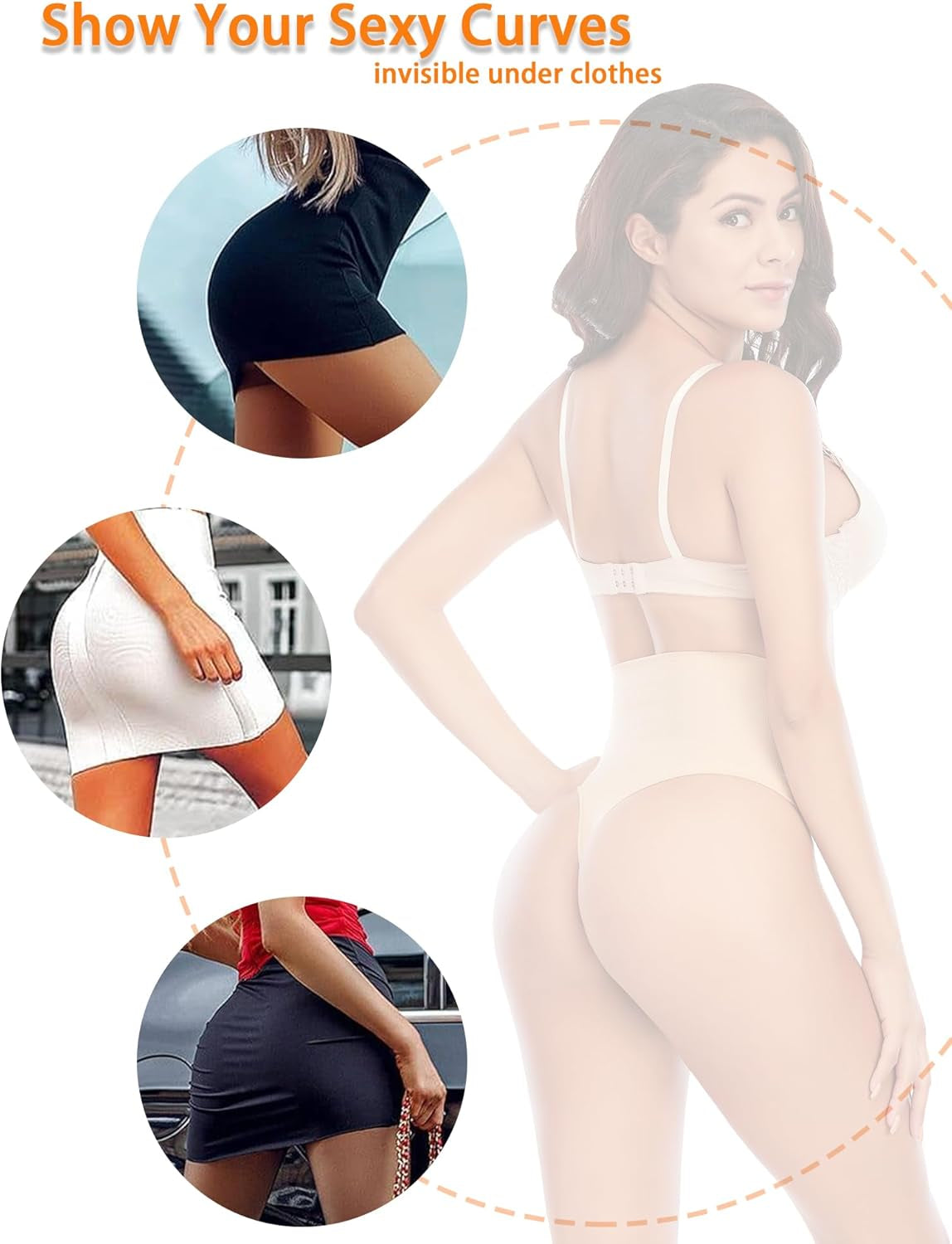Tummy Control Thong Shapewear for Women Seamless Shaping Thong Panties Body Shaper Underwear