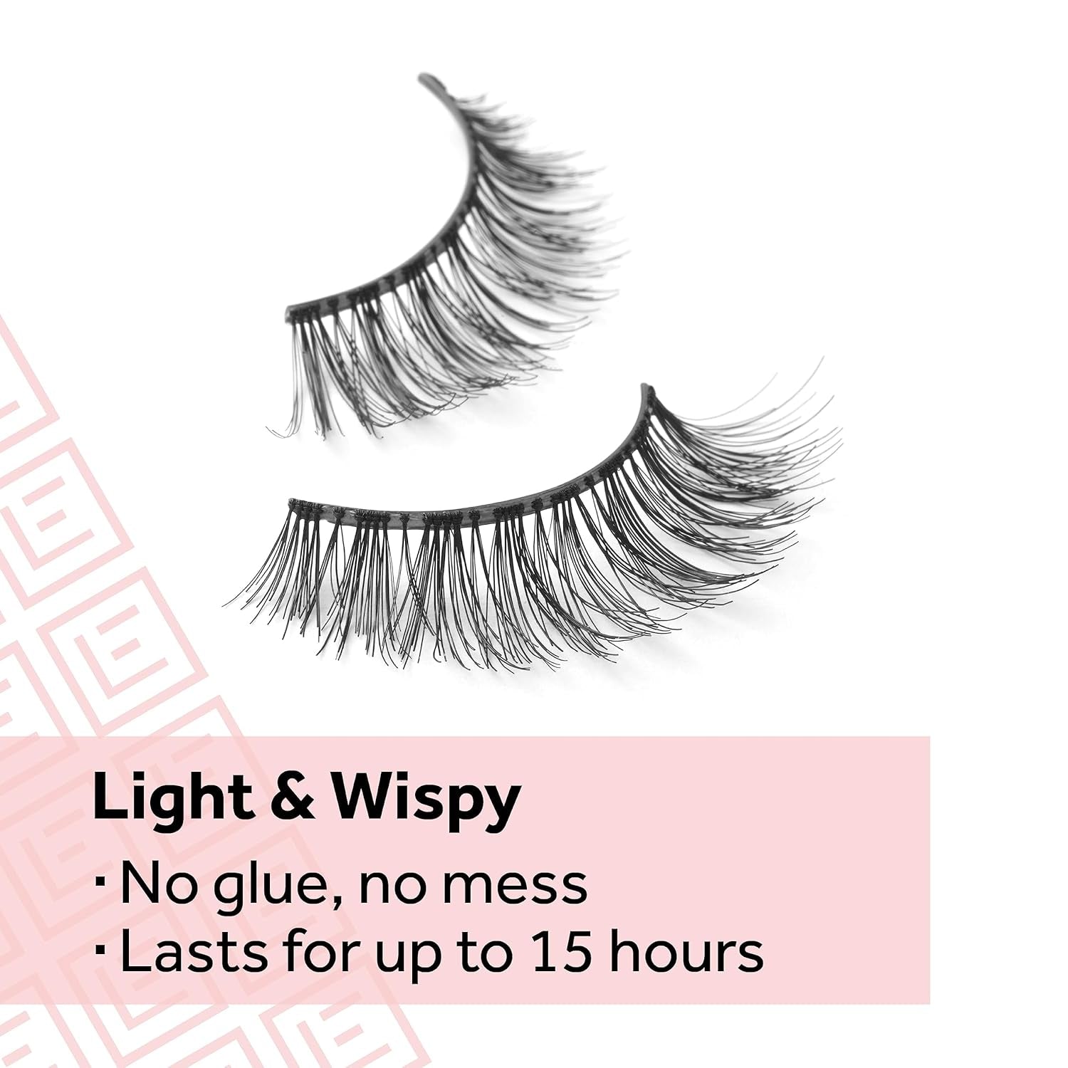 Press on Pre-Glued False Eyelashes, Wispy Light Texture Lash, No.117, 1 Pair