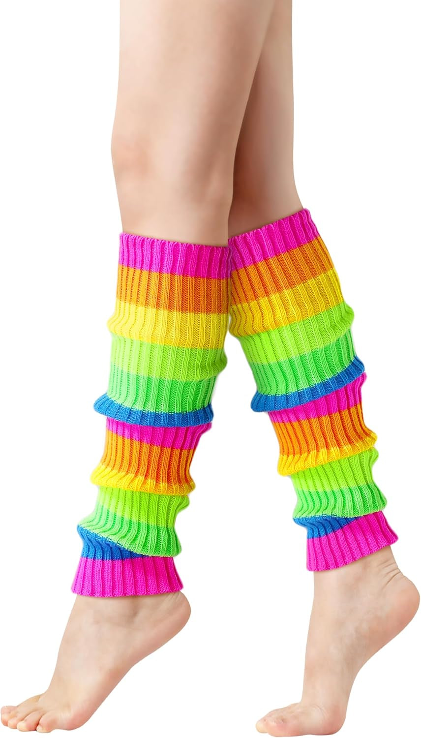 Leg Warmers for Women - Leg Warmers 80S Ribbed Knitted Long Socks for Yoga Party Sports Fashion Accessories