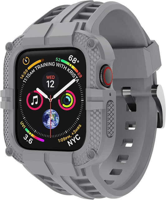 Rugged Watch Band Compatible with Apple Watch Series 9 Band for 41Mm 40Mm 38Mm SE 9/8/7/6/5/4/3 for Men Women (41Mm/40Mm/38Mm, Gray)