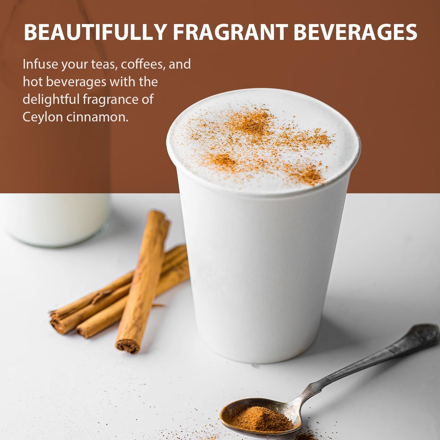 Ceylon Cinnamon Sticks, Organic Ceylon Cinnamon Sticks, Real Cinnamon Sticks Farmed in Sri Lanka, Non-Gmo, Cinnamon for Coffee, Baking, Cooking and Beverages 1 Oz (28G) TLBH