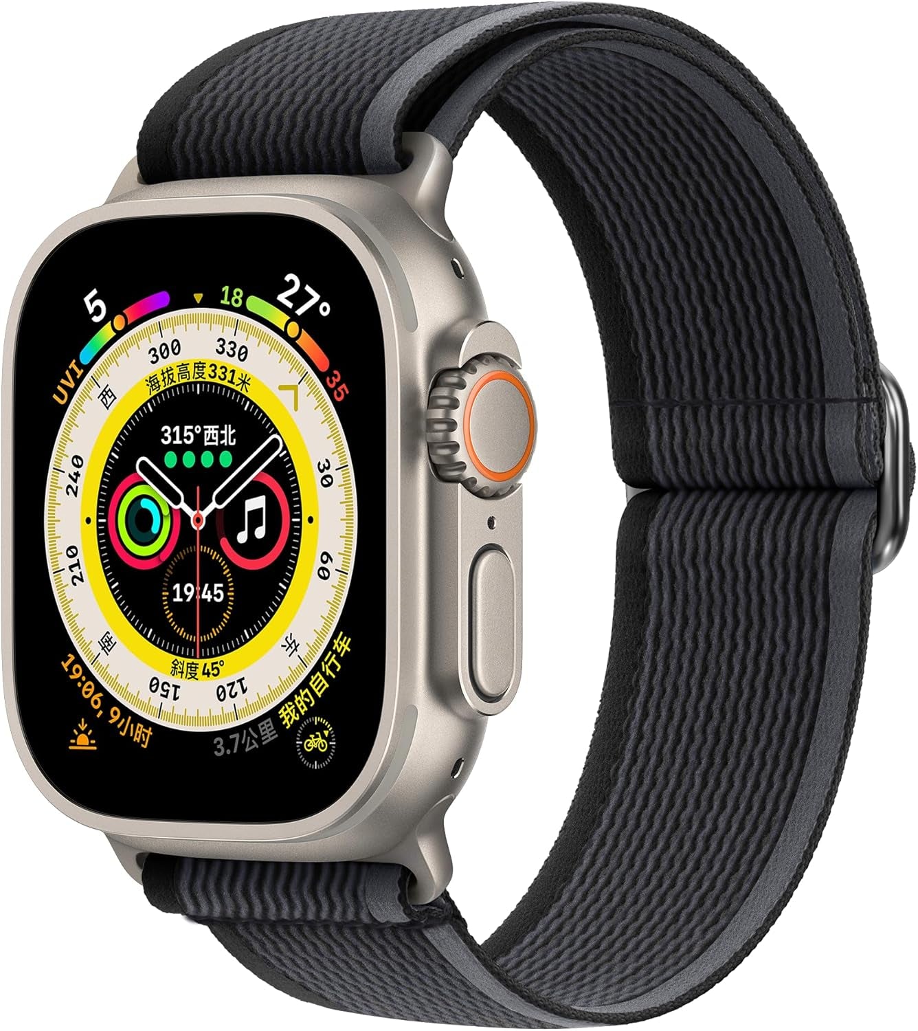 Floral Watch Band Compatible with Apple Watch Band 38/40/41Mm 42/44/45/49Mm, Cute Elastic Weave Nylon Women Girl Wristbands Straps with Embroidered Flower Print for Iwatch Series 9/8/7/6/5/4/3/2/1/Se/Ultra/Ultra 2