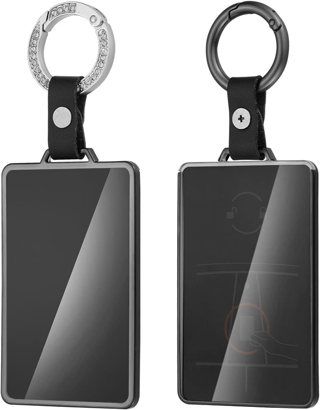 Key Card Holder Case for Tesla Model 3 Model Y Soft TPU Full Protection Key Fob Cover Shell Key Chain 2 PCS