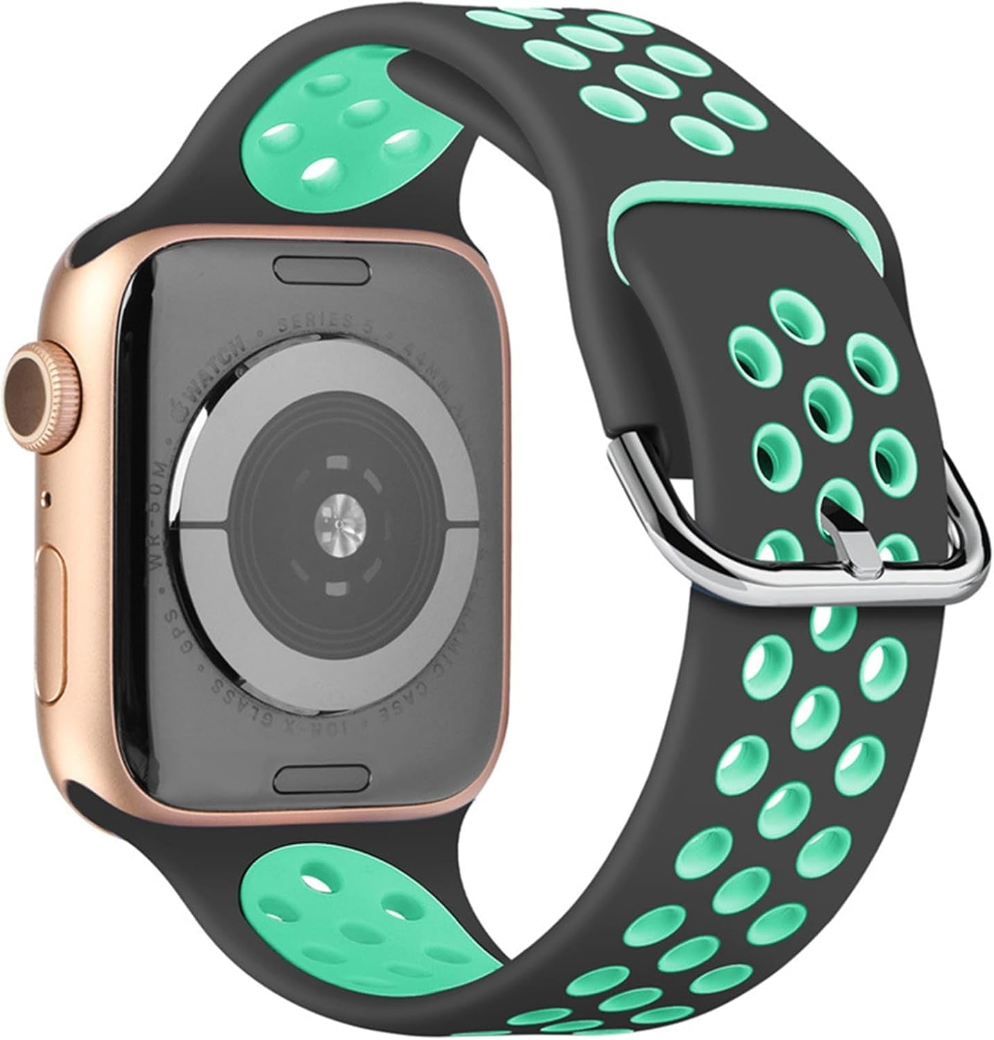 Band Compatible with Watch Band 38Mm 40Mm 41Mm for Men Women Breathable Soft Silicone Sports Replacement Strap for Watch SE Series 8 7 6 5 4 3 - Gray Teal