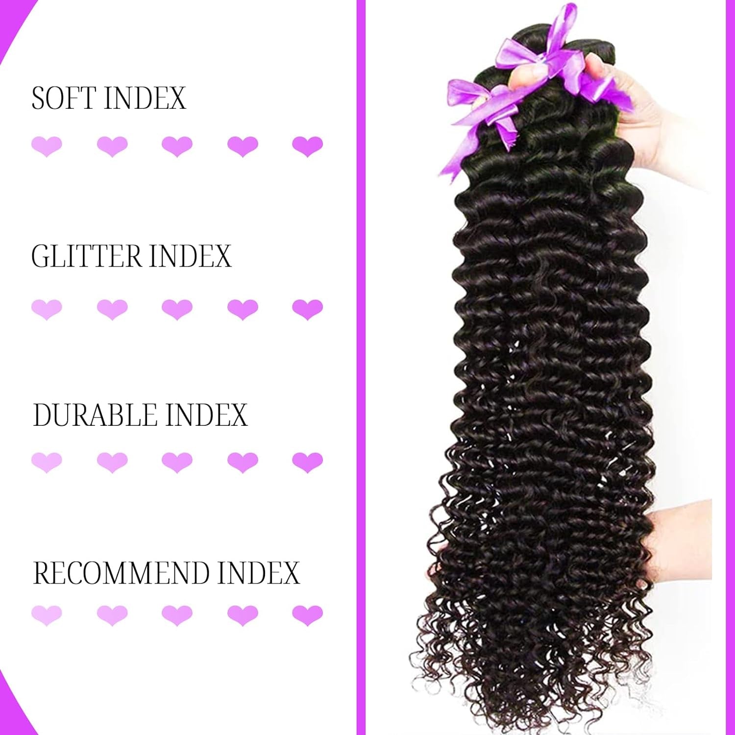 12A Deep Wave Human Hair Bundles 18 20 22 Inch Deep Curly Bundles Human Hair 100% Unprocessed Brazilian Virgin Weave 3 Bundles Double Weft Raw Remy Hair Bundles Deals Full and Thick