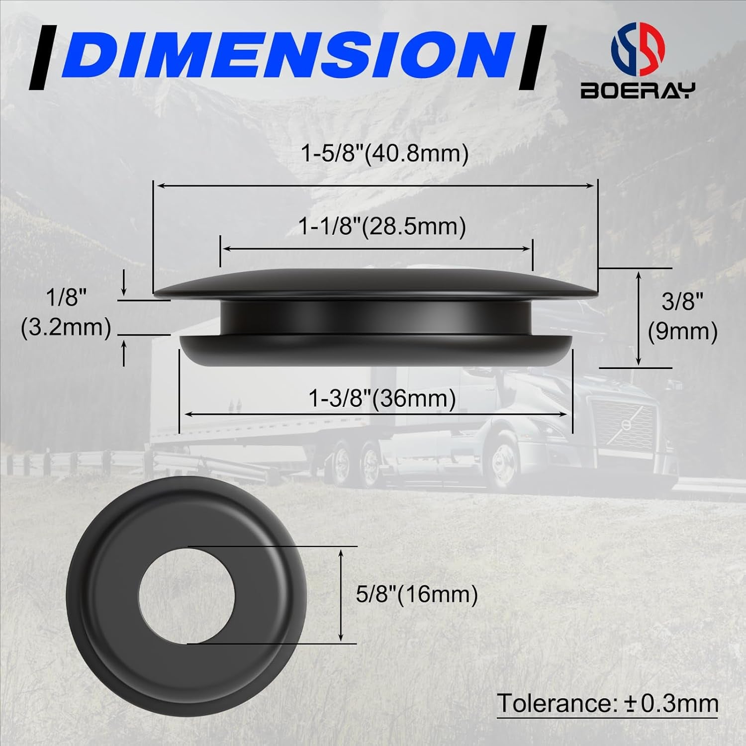 100Pcs Glad Hand Seals Black Truck Rubber Gladhand Gaskets Elastic Grommets round Washers for Semi Trailers Tractors Brake Air Hose Parts Number 10028 Truck Accessories