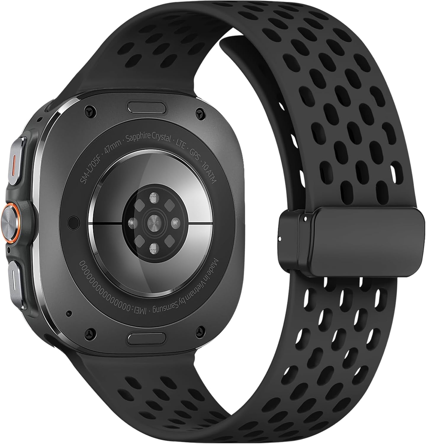 Magnetic anti Sweat Sport Band Compatible with Samsung Galaxy Watch Ultra 47Mm(2024), Waterproof Breathable Soft Silicone Bands for Men Women