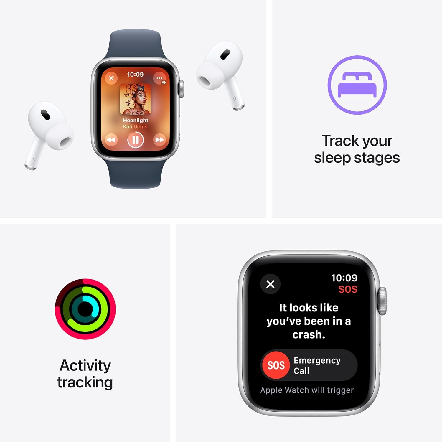 Watch SE (2Nd Gen) [GPS 40Mm] Smartwatch with Midnight Aluminum Case with Midnight Sport Band S/M. Fitness & Sleep Tracker, Crash Detection, Heart Rate Monitor