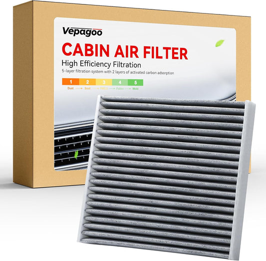 CF10285 CP285 Cabin Air Filter Includes Activated Carbon, Compatible with Toyota, 4Runner, Camry, Corolla, RAV4, Highlander, Tundra, Prius, Sienna, Lexus, Scion, Subaru Outback