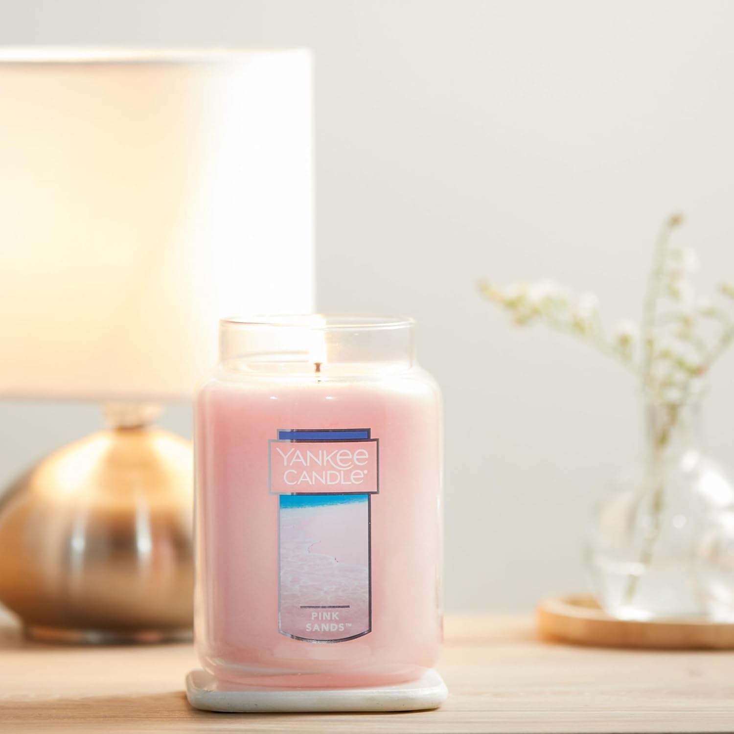 Pink Sands Scented, Classic 22Oz Large Jar Single Wick Candle, over 110 Hours of Burn Time, Perfect for Creating Relaxing Atmosphere