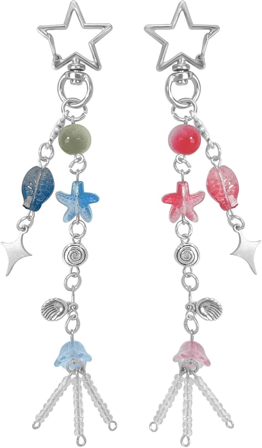 Cute Keychain Aesthetic Y2K Keychain Accessories Heart Butterfly Strawberry Bear Key Chain for Keys Bags Women Gifts