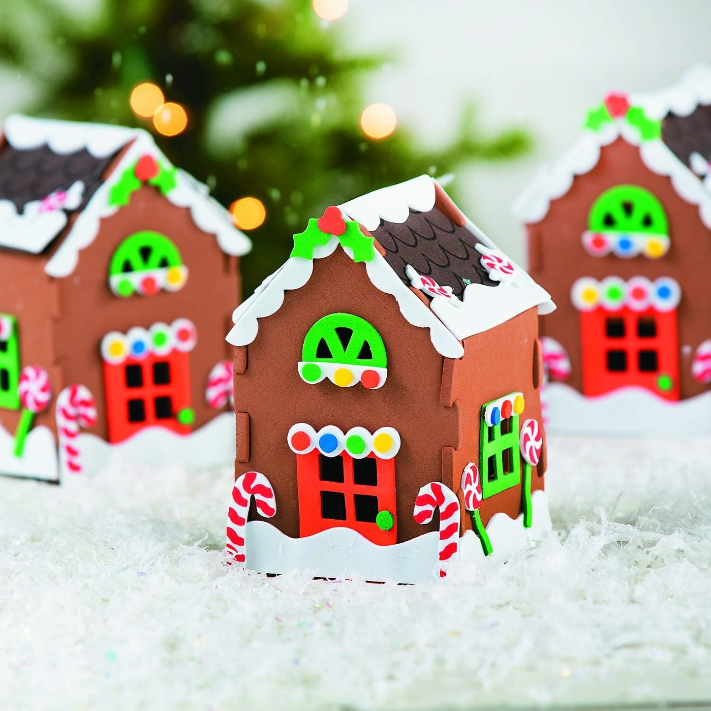 3D Gingerbread House Craft Kit - Makes 12 Houses - Christmas Crafts for Kids and Fun Home Activities