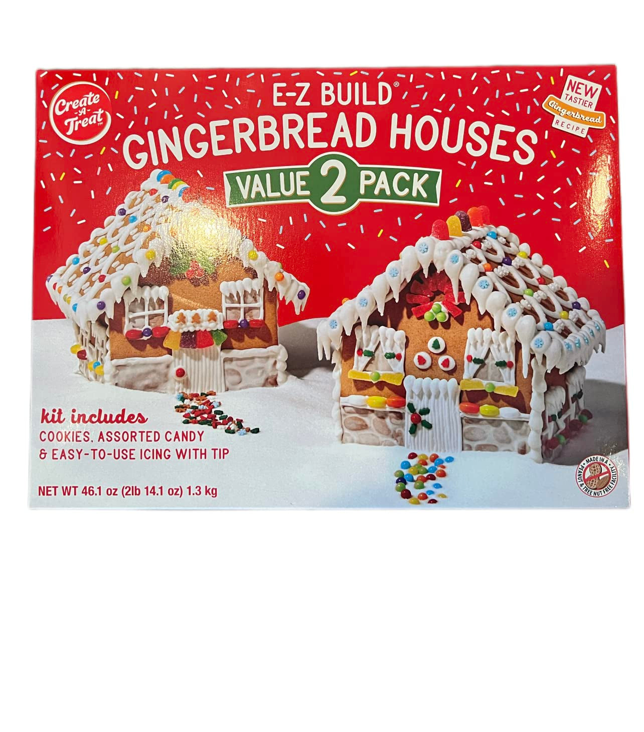E-Z Build Gingerbread Houses, Value 2-Pack, 46.1 Ounces