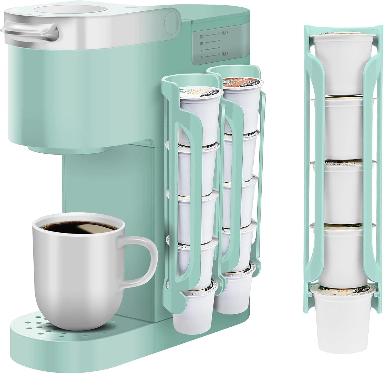 K Cup Holder for Keurig: Coffee Pod Holder for Counter Small Space - Kcup Holders for Wall Mount (2, Black)