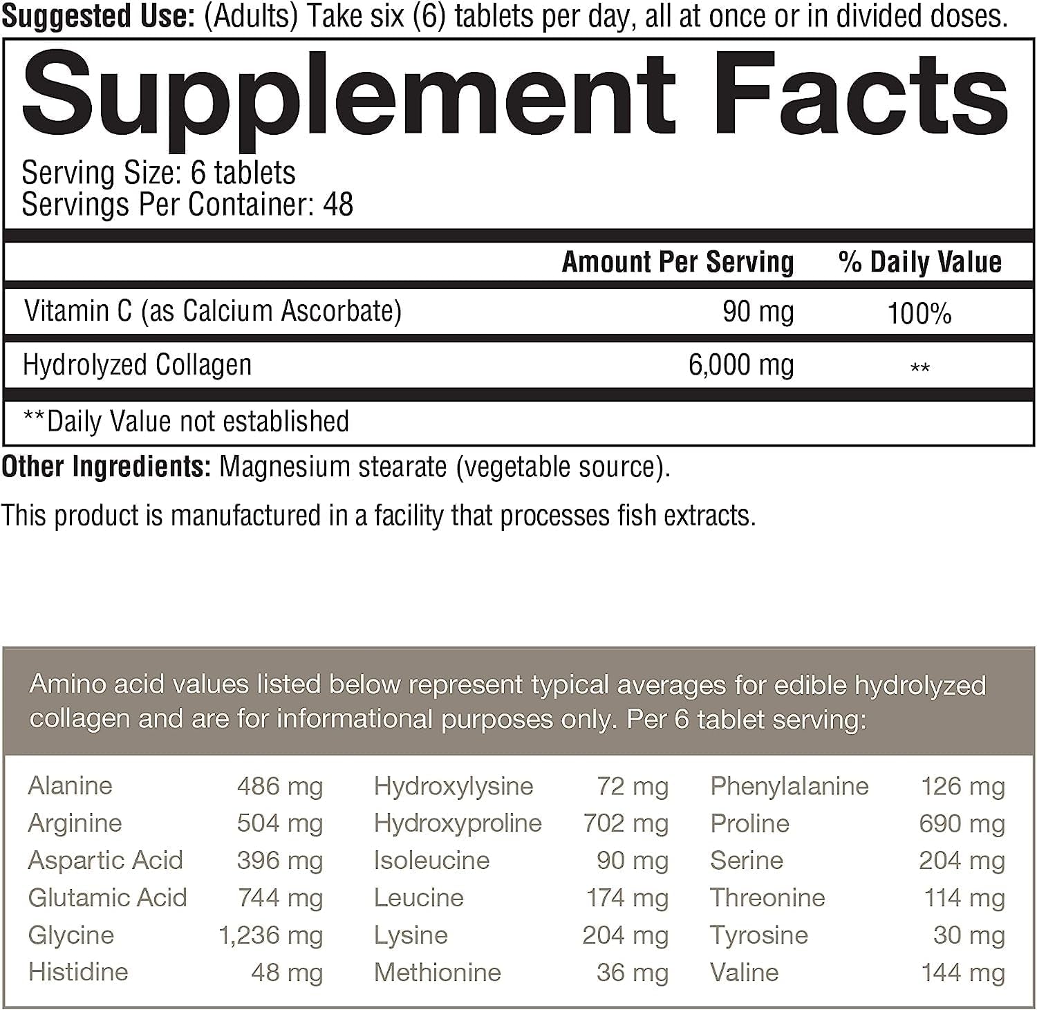 Advanced Collagen - 6,000 Mg Collagen - with Vitamin C - for Hair, Skin & Nails* - Collagen Supplements for Women and Men - 290 Tablets