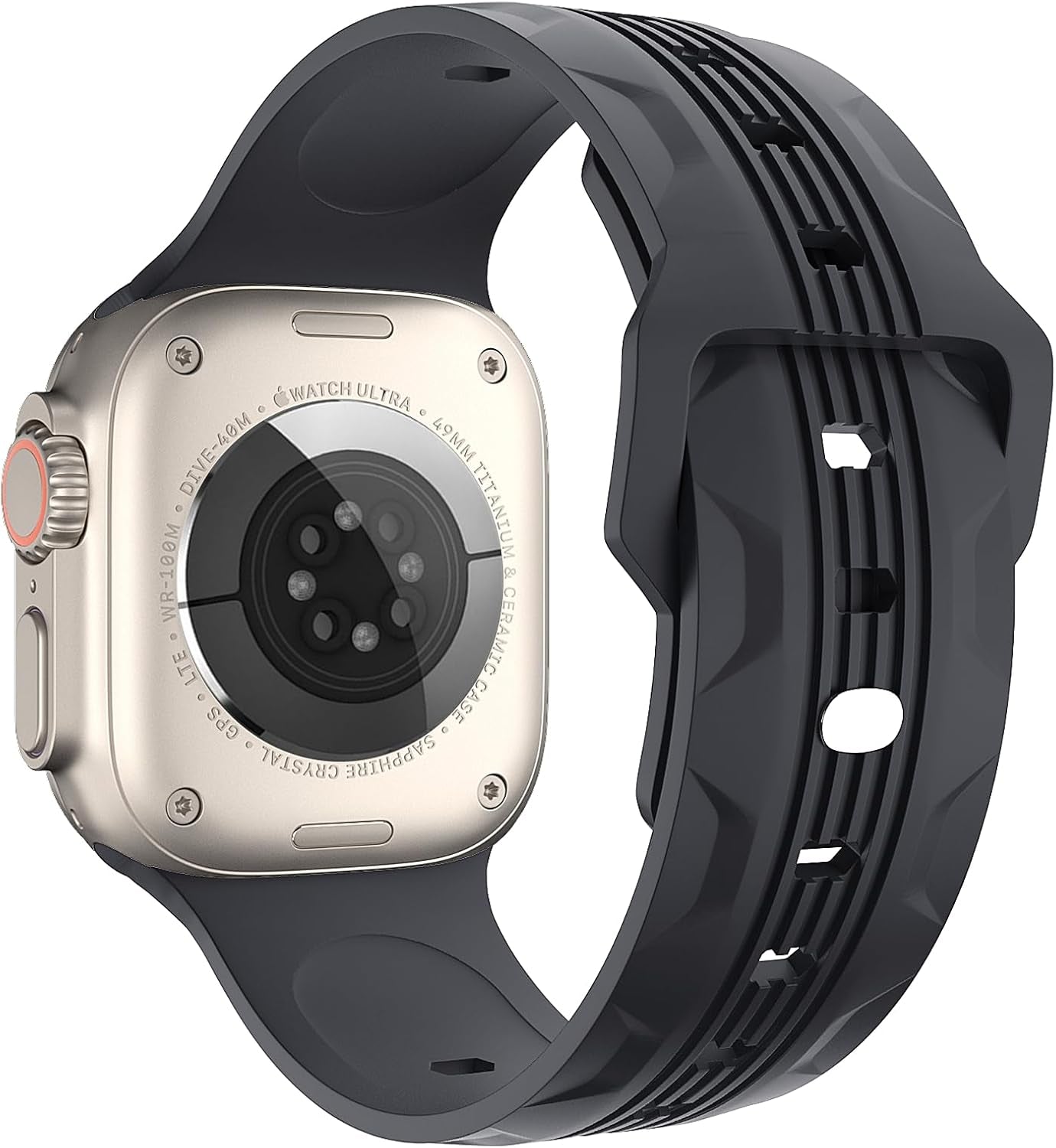 Watch Band Compatible with Apple Watch Series 9 8 7 6 5 4 3 2 1 SE Women Men,Fashion Linear Patterned Design Replacement Silicone Sport Wristband Strap