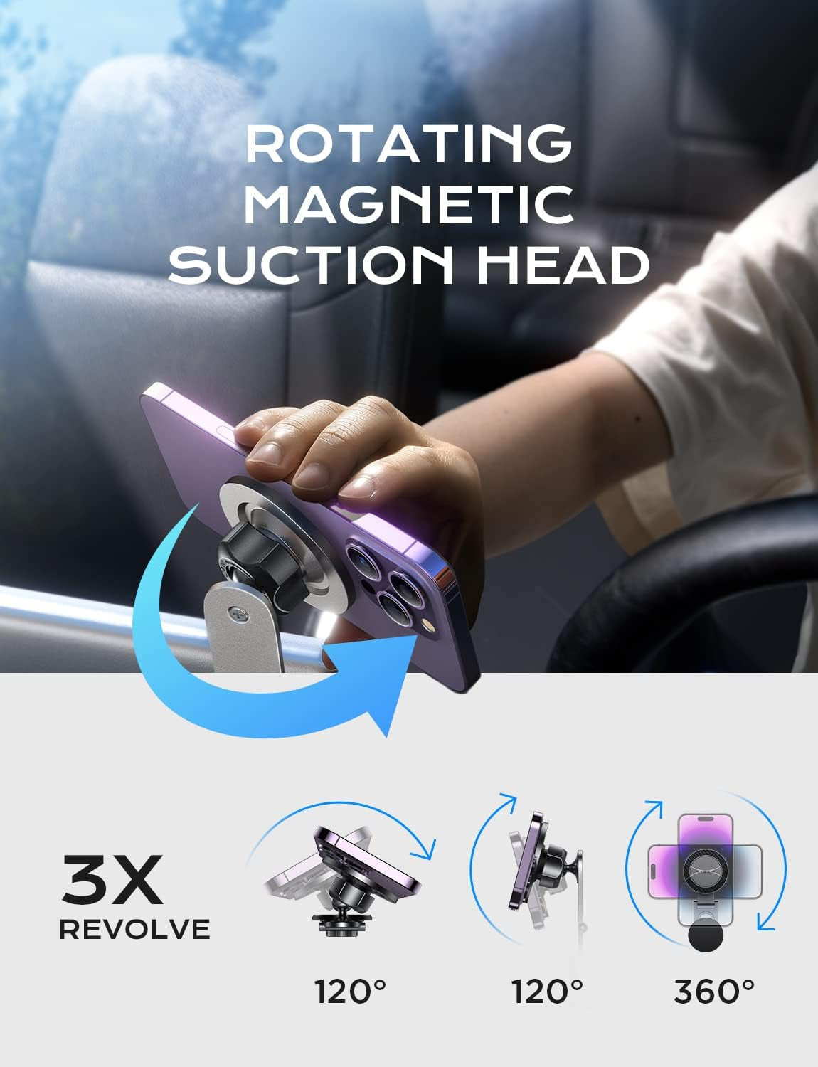 Tesla Phone Mount Holder, for Magsafe Car Mount [20 Strongest Magnets] Tesla Model 3/Y/X/S Accessories 2023, Adjustable Tesla Accessories Model 3/Y Fits for Iphone 16 Pro Max plus 15 14 Series