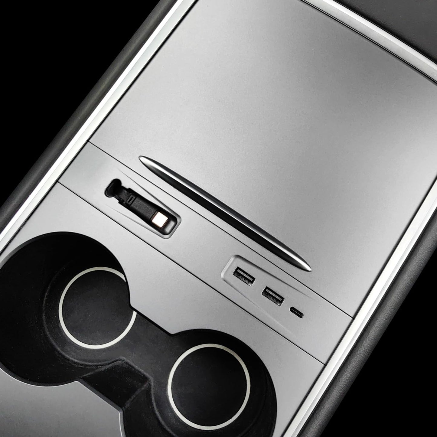 Retractable Hub Docking Station for Tesla Model Y (2021-2024) Tesla Model 3 (2021-2023), Multi-Port Phone Fast Charger for Model Y/3, Center Console USB Hub for Tesla Model 3 Model Y Accessories