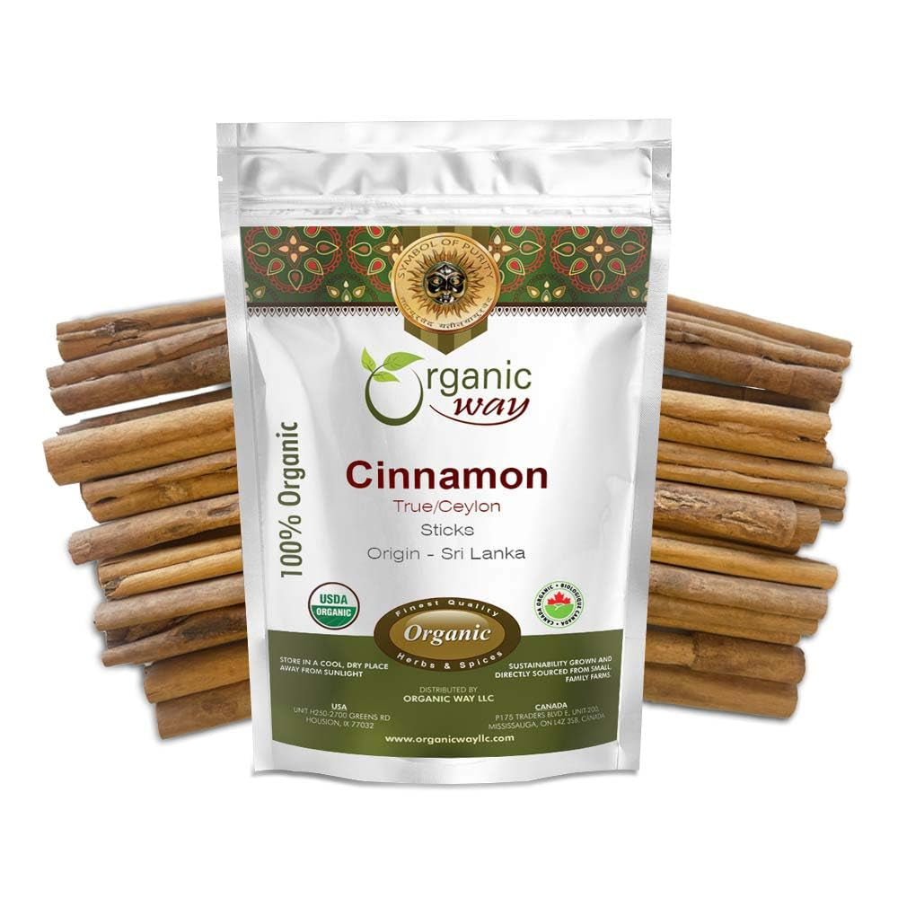 True Ceylon Cinnamon Sticks (Cinnamomum Verum) - Adds Flavour | Raw, Vegan, Non GMO & Gluten Free | USDA Certified | Origin - Sri Lanka (1/4LBS / 4OZ) TLBH
