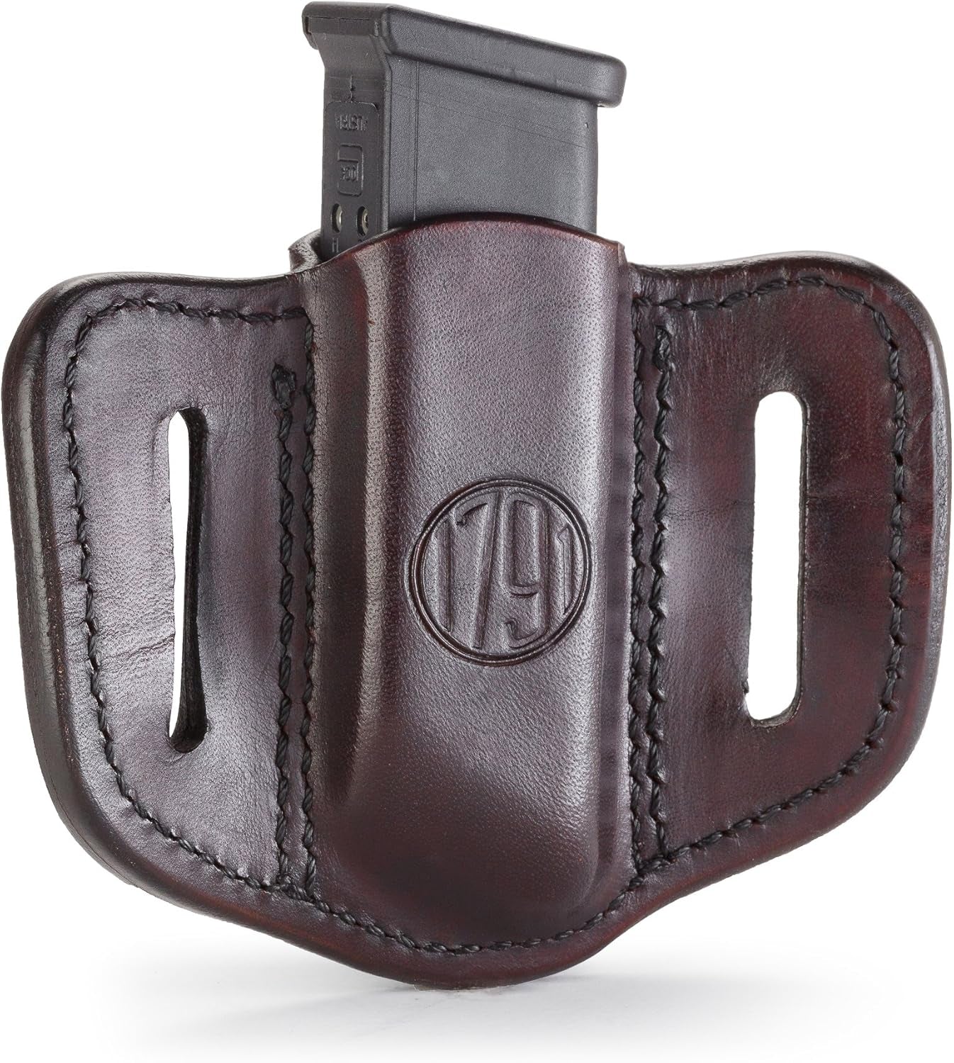 Single Mag Holster for Double Stack Mags, OWB Magazine Pouch for Belts Available in Stealth Black, Classic Brown, Black & Brown and Signature Brown
