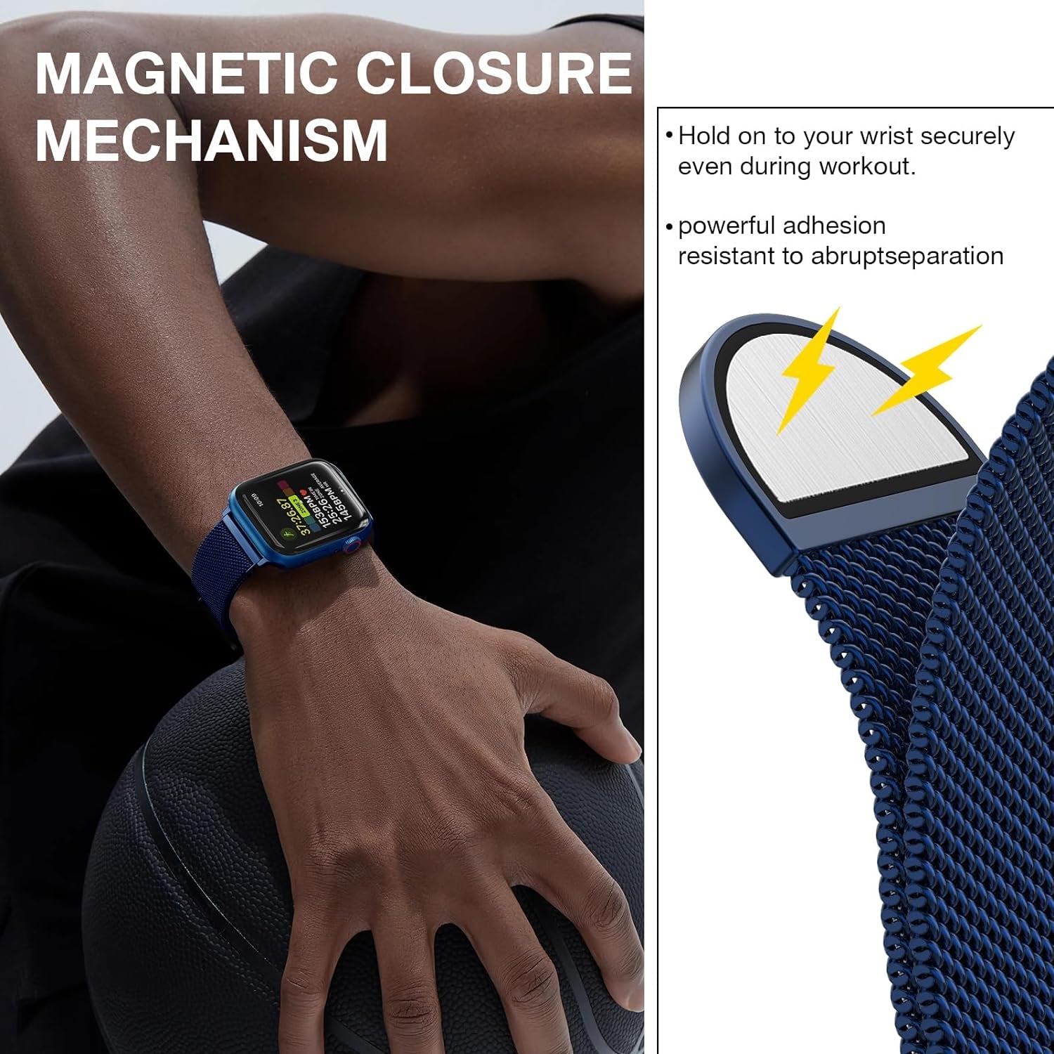 Stainless Steel Milanese Loop Compatible with Apple Watch Band 38Mm 40Mm 41Mm 42Mm 44Mm 45Mm 49Mm Men and Women, Mesh Loop Magnetic Clasp Replacement for Iwatch Bands Ultra Series 9 8 7 SE 6 5 4 3 2 1