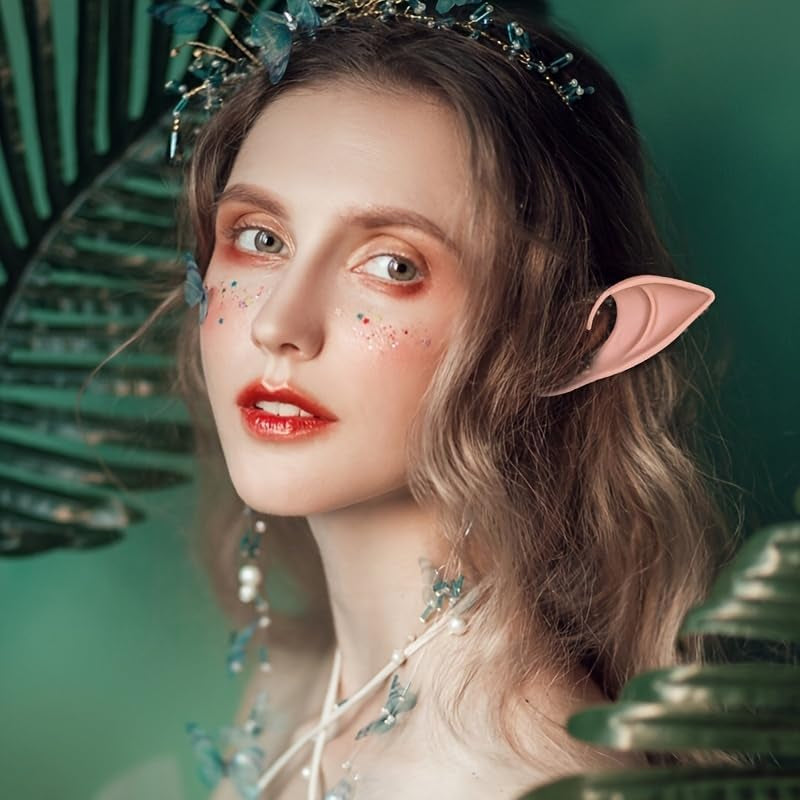 3 Pairs Elf Ears - Cosplay Fairy Pixie Soft Pointed Ears, Elf Ears Tips Anime Party Dress up Costume Makeup Masquerade Accessories Halloween Elven Vampire Fairy Ears (3 Pairs)