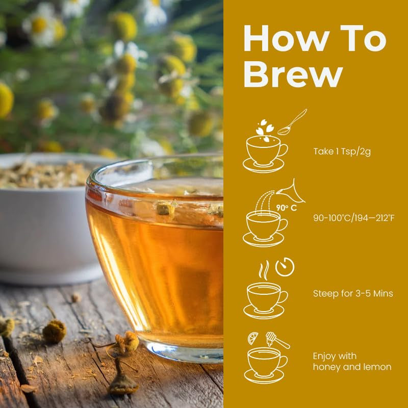 - Chamomile Tea - 1.05 Oz - 30+ Cups - Loose | SLEEP TEA | Herbal Tea - Caffeine Free - Flower Based - Vegan - Non-Bitter- Non-Gmo - Natural Ingredients | Pet Jar Packaging TLBH