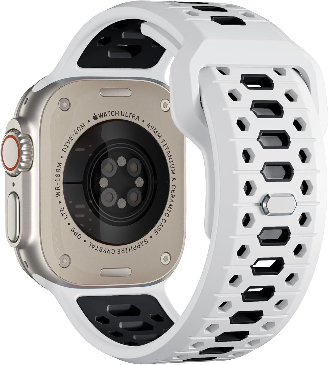 26MM Rugged Breathable Silicone Sport Band Compatible with 49Mm Apple Watch Ultra 2/1, 46Mm Series 10, 45Mm Series 9 8 7, 44Mm Series 6 5 4 SE 2/1, 42Mm Series 3 2 1