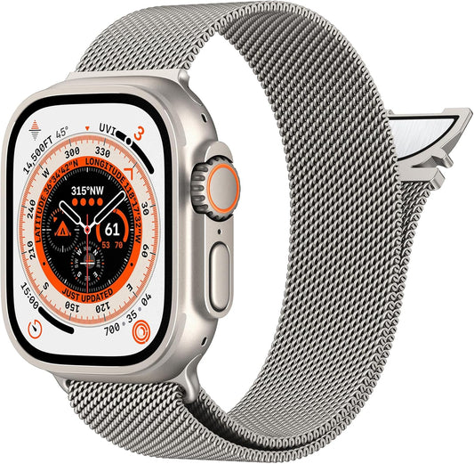 Milanese Mesh Loop Compatible with Apple Watch Band 40Mm 41Mm 38Mm 42Mm Series 10 9 8 7 SE 6 5 4 3 2 1 Men & Women, Stainless Steel Wider Metal Strap with Magnetic Clasp for Iwatch Bands
