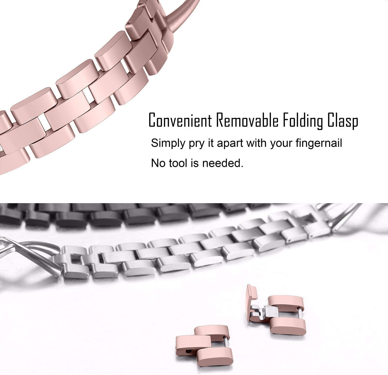 Bands Compatible with Apple Watch Band 38Mm 40Mm 41Mm 42Mm 44Mm 45Mm Iwatch SE Series 9/8/7/6/5/4/3/2/1 Women Dressy Jewelry Stainless Steel Accessories Wristband Strap
