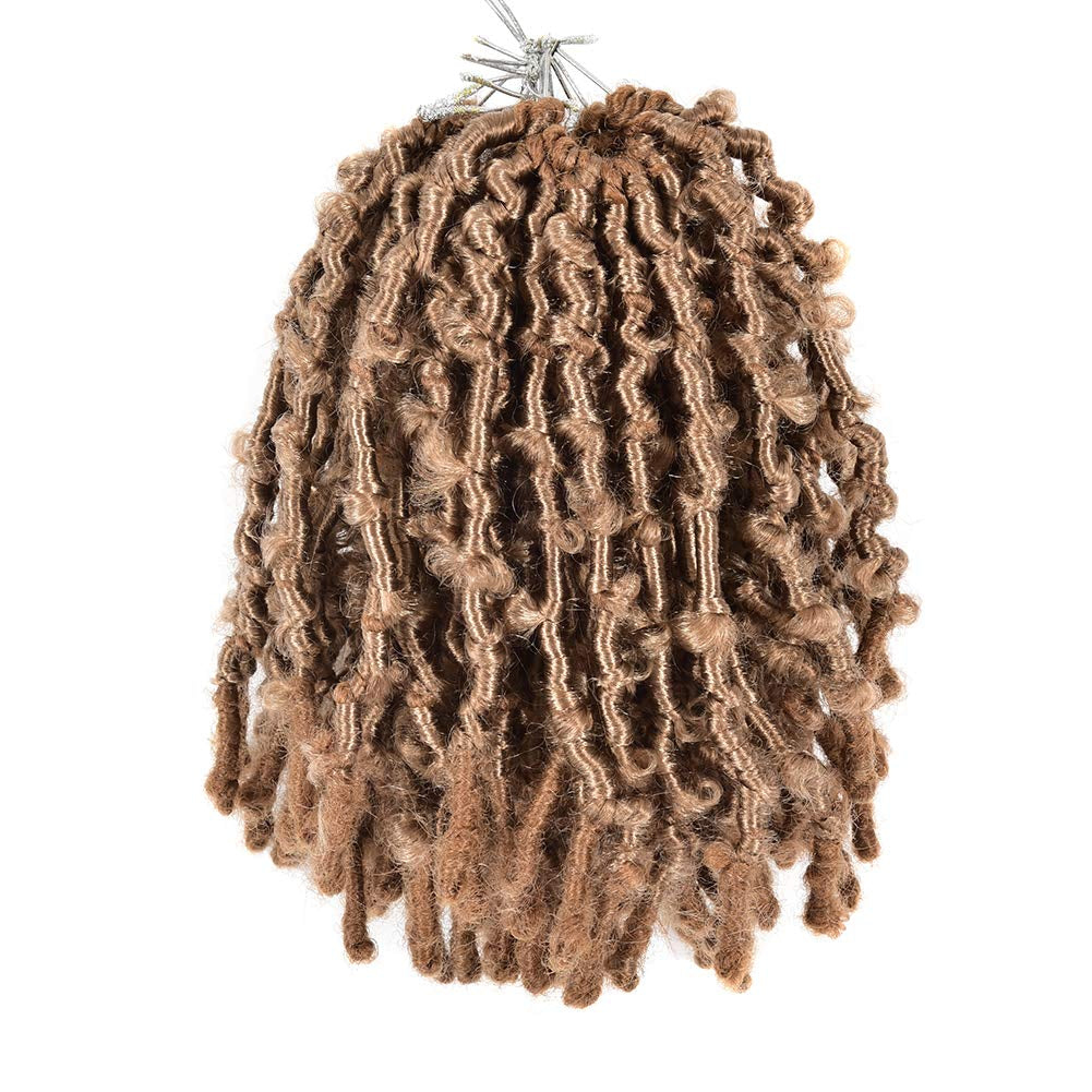 6 Packs Butterfly Locs Crochet Hair 12 Inch Pre Looped Distressed Locs Crochet Braids (27#)