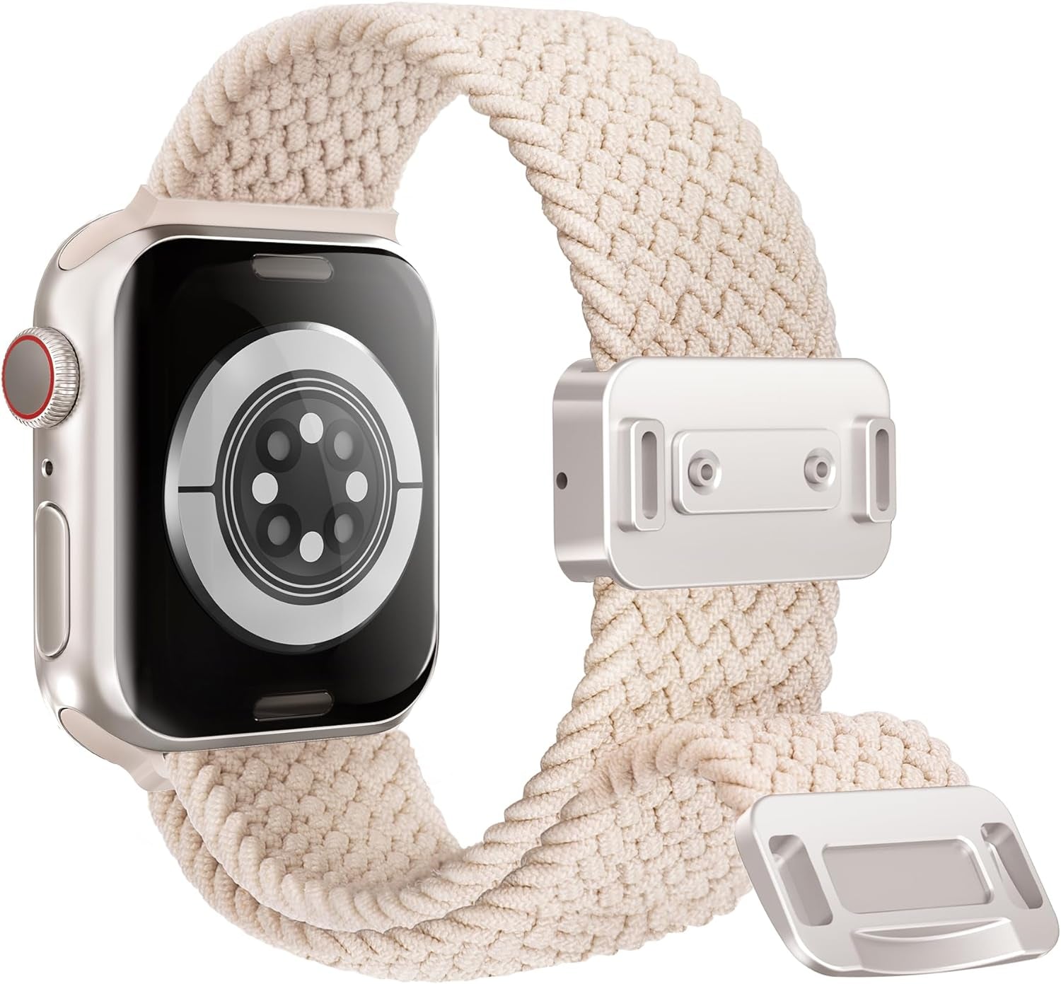 Magnetic Stretchy Watch Band Compatible for Apple Watch Band 38Mm 40Mm 41Mm,Comfortable Adjustable Straps Wristbands for Iwatch Series 9 8 7 6 5 4 SE 3 2 1 Ultra 1 2 Women Men,Starlight