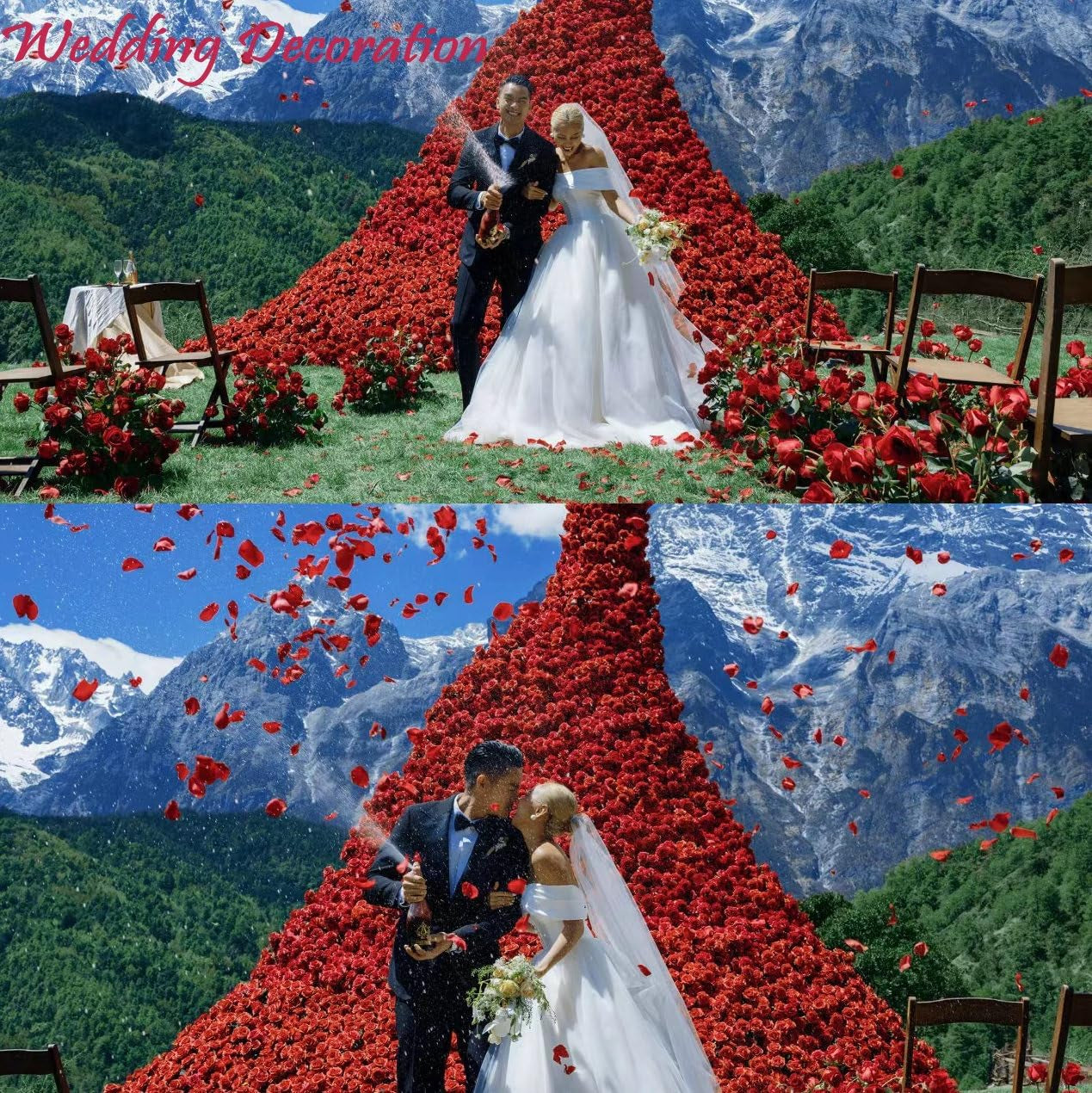 2200 PCS Dark-Red Silk Rose Petals for Valentine'S Day,Romantic Night,Wedding,Proposal Anniversary Flower Decorations