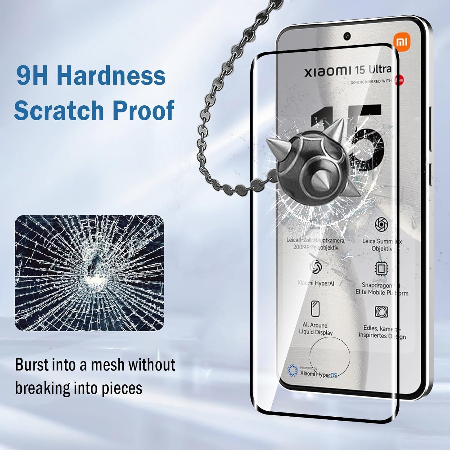 2 Pack 3D Compatible with Xiaomi 15 Pro/Xiaomi 15 Ultra Screen Protector, 3D Full Coverage 9H Tempered Glass Film, HD Clear Scratch Resistant, Bubble-Free