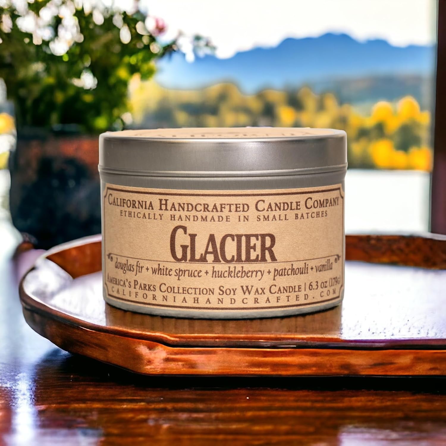 Glacier National Park Soy Candle | Douglas Fir, White Spruce, Huckleberry Scent | Essential Oils, Woodsy Decor, National Parks Gifts Natural Soy Wax, Handmade Gifts, Made in USA