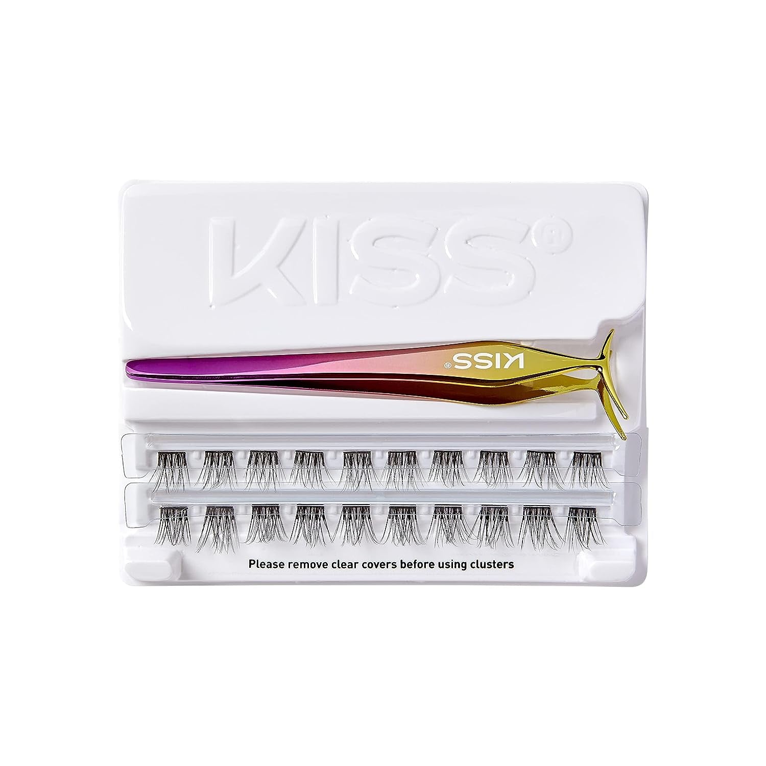 KISS  Falsies False Eyelashes, Lash Clusters, Natural', 12 Mm, Includes 20 Clusters, 1 Applicator, Contact Lens Friendly, Easy to Apply, Reusable Strip Lashes