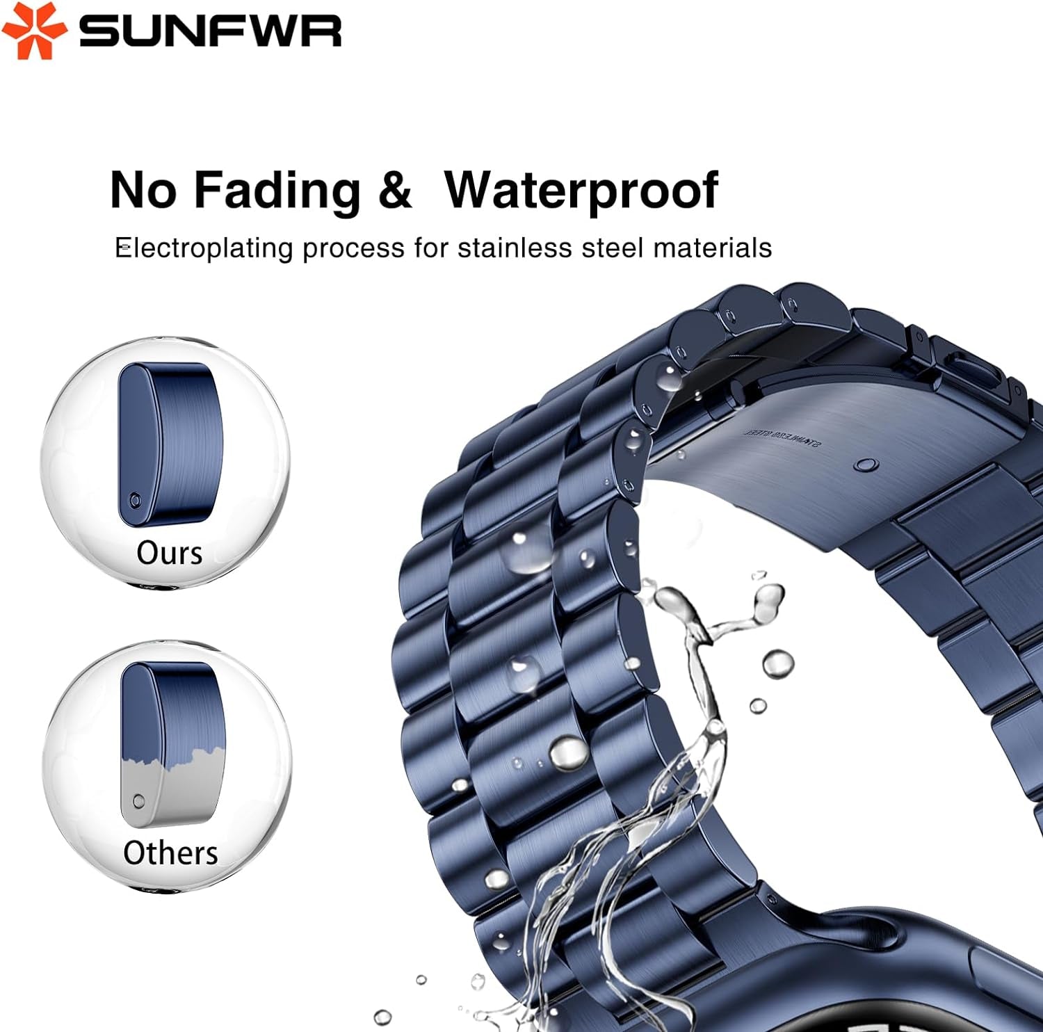 Compatible with Apple Watch Band 41Mm 40Mm 38Mm for Women Men, Stainless Steel Metal Iwatch Band with Case for Apple Watch Series 9/8/7/6/5/4/3/2/1/SE/SE2 (Dark Blue, 38Mm/40Mm/41Mm)